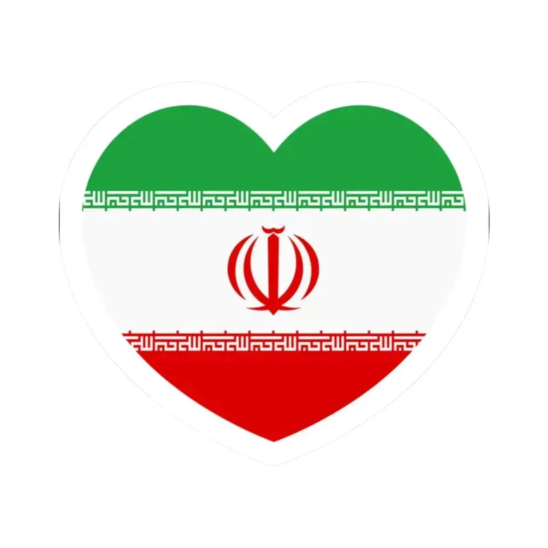 Heart Flag of Iran - STICKER Vinyl Kiss-Cut Decal 2 Inch White - The Sticker Space