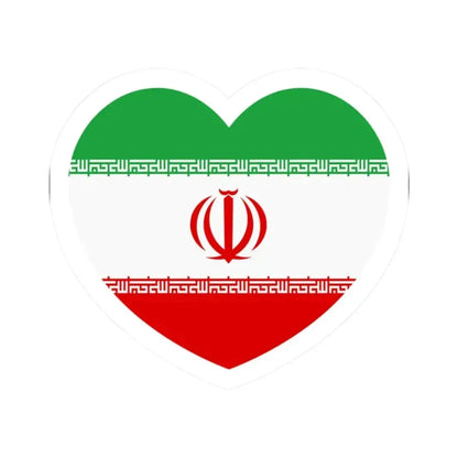 Heart Flag of Iran - STICKER Vinyl Kiss-Cut Decal 2 Inch White - The Sticker Space