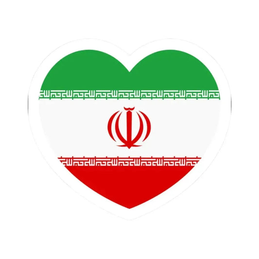 Heart Flag of Iran - STICKER Vinyl Kiss-Cut Decal 2 Inch White - The Sticker Space