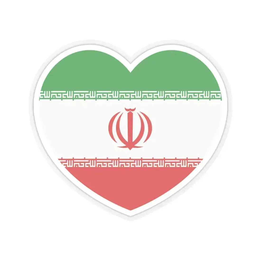 Heart Flag of Iran - STICKER Vinyl Kiss-Cut Decal 3 Inch Transparent - The Sticker Space
