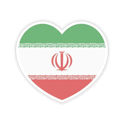 Heart Flag of Iran - STICKER Vinyl Kiss-Cut Decal 3 Inch Transparent - The Sticker Space