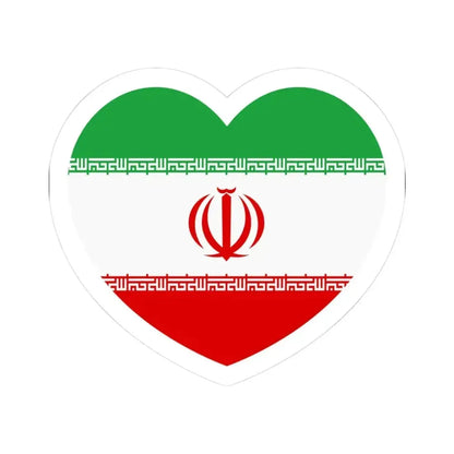 Heart Flag of Iran - STICKER Vinyl Kiss-Cut Decal 3 Inch White - The Sticker Space