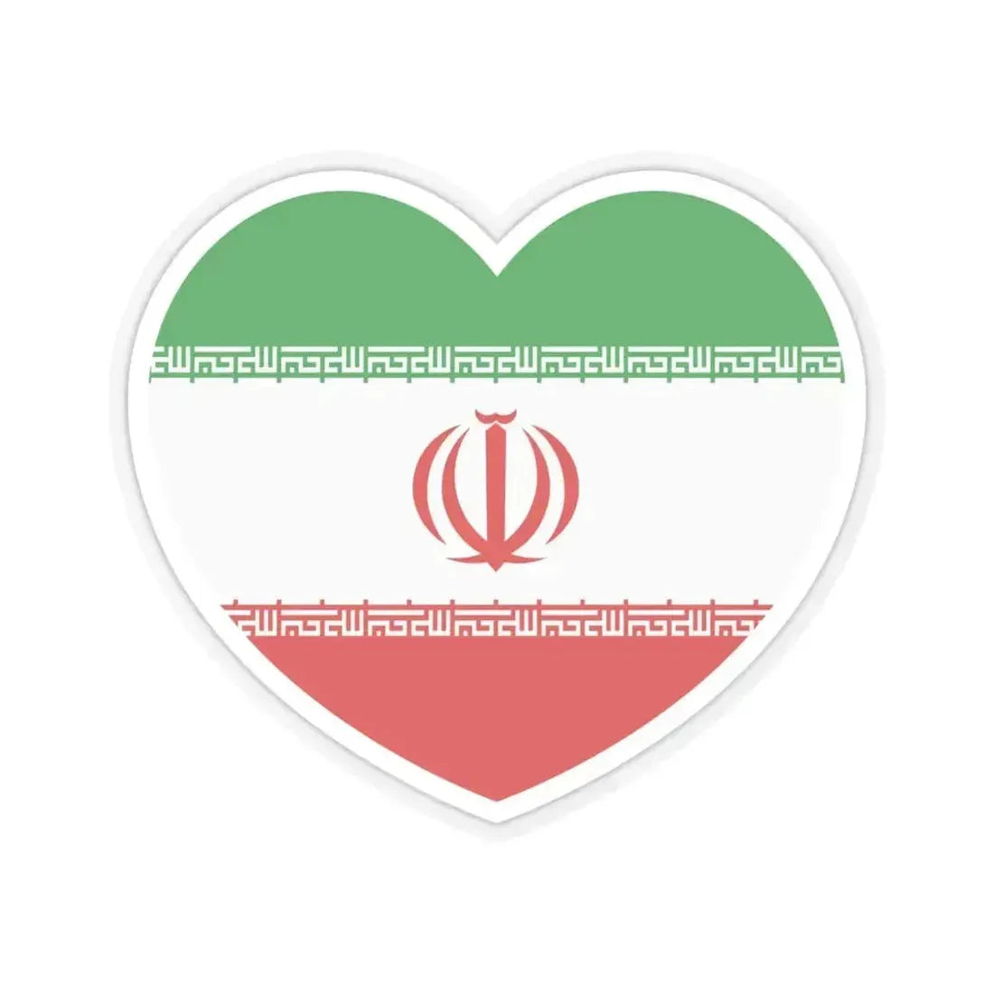 Heart Flag of Iran - STICKER Vinyl Kiss-Cut Decal 4 Inch Transparent - The Sticker Space
