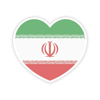 Heart Flag of Iran - STICKER Vinyl Kiss-Cut Decal 4 Inch Transparent - The Sticker Space