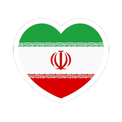 Heart Flag of Iran - STICKER Vinyl Kiss-Cut Decal 4 Inch White - The Sticker Space