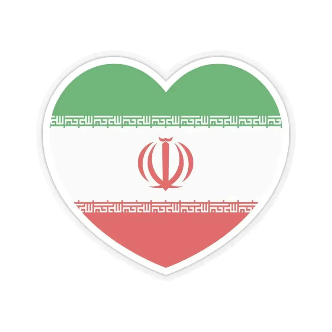 Heart Flag of Iran - STICKER Vinyl Kiss-Cut Decal 6 Inch Transparent - The Sticker Space