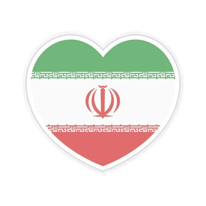 Heart Flag of Iran - STICKER Vinyl Kiss-Cut Decal 6 Inch Transparent - The Sticker Space