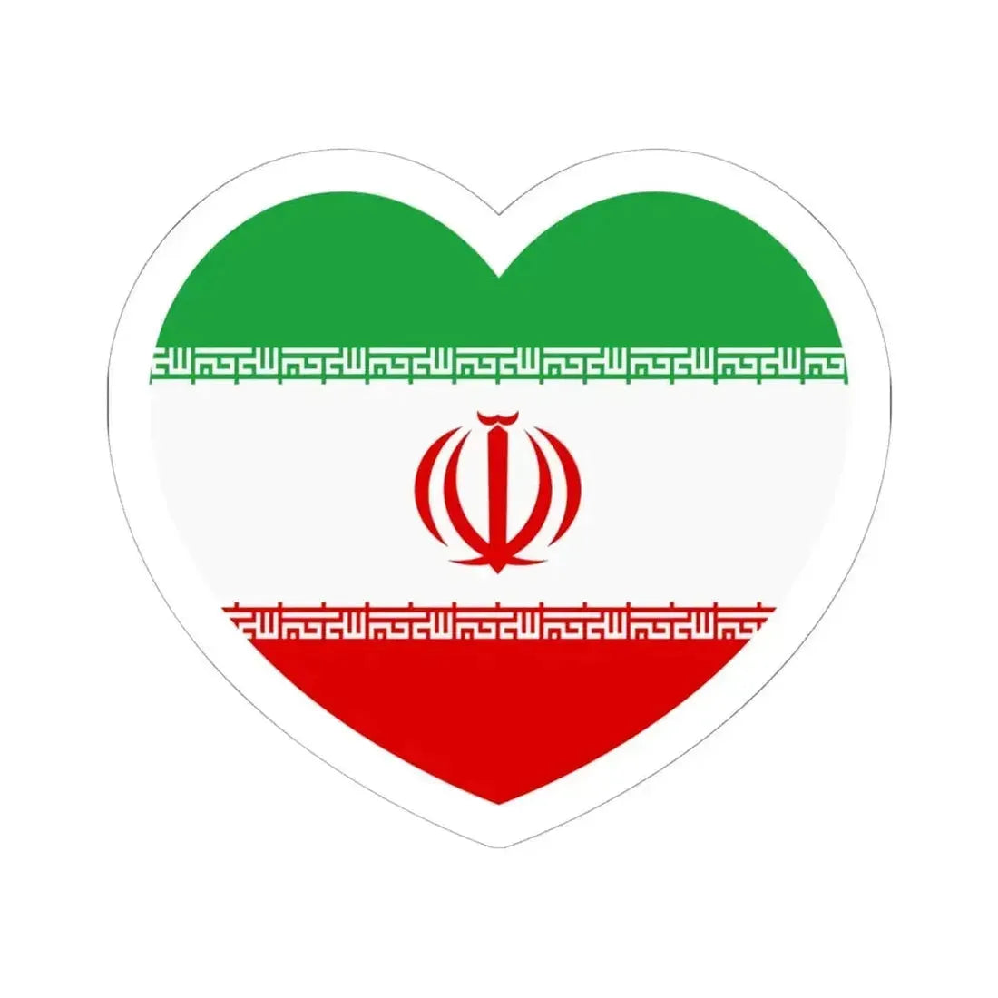 Heart Flag of Iran - STICKER Vinyl Kiss-Cut Decal 6 Inch White - The Sticker Space