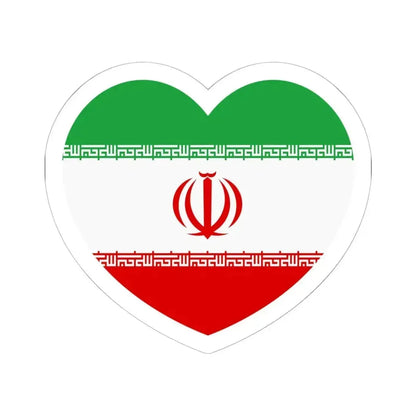 Heart Flag of Iran - STICKER Vinyl Kiss-Cut Decal 6 Inch White - The Sticker Space