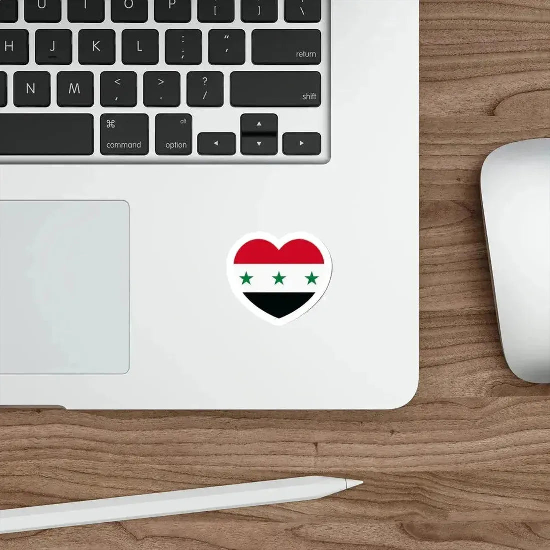 Heart Flag of Iraq 1963-1991 and Syria 1963-1972 - STICKER Vinyl Die-Cut Decal - The Sticker Space