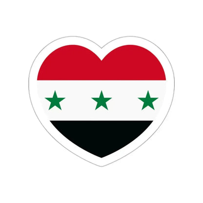 Heart Flag of Iraq 1963-1991 and Syria 1963-1972 - STICKER Vinyl Die-Cut Decal White Die-Cut 2 Inch - The Sticker Space