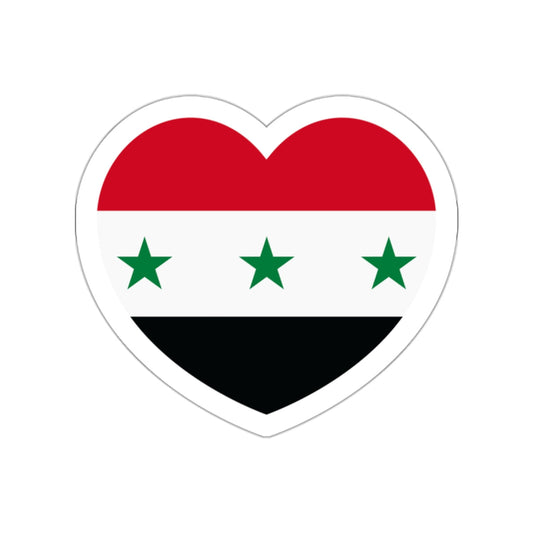 Heart Flag of Iraq 1963-1991 and Syria 1963-1972 - STICKER Vinyl Die-Cut Decal-White-The Sticker Space