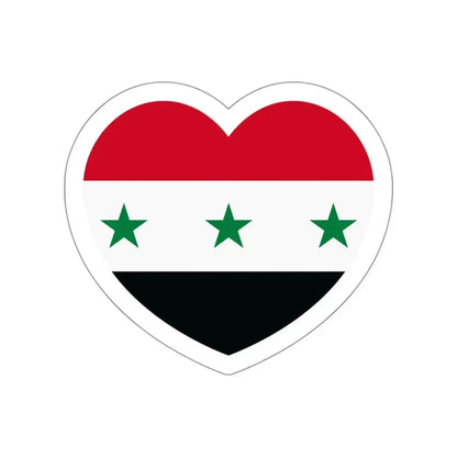 Heart Flag of Iraq 1963-1991 and Syria 1963-1972 - STICKER Vinyl Die-Cut Decal White Die-Cut 3 Inch - The Sticker Space