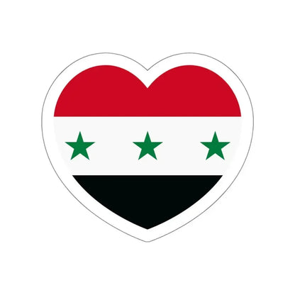 Heart Flag of Iraq 1963-1991 and Syria 1963-1972 - STICKER Vinyl Die-Cut Decal White Die-Cut 4 Inch - The Sticker Space