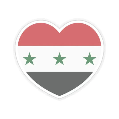 Heart Flag of Iraq 1963-1991 and Syria 1963-1972 - STICKER Vinyl Kiss-Cut Decal 2 Inch Transparent - The Sticker Space