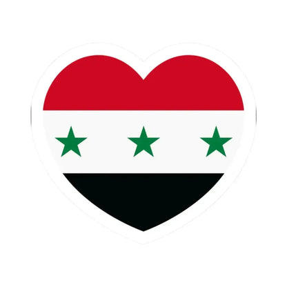 Heart Flag of Iraq 1963-1991 and Syria 1963-1972 - STICKER Vinyl Kiss-Cut Decal 2 Inch White - The Sticker Space
