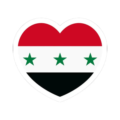 Heart Flag of Iraq 1963-1991 and Syria 1963-1972 - STICKER Vinyl Kiss-Cut Decal 3 Inch White - The Sticker Space
