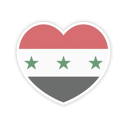 Heart Flag of Iraq 1963-1991 and Syria 1963-1972 - STICKER Vinyl Kiss-Cut Decal 4 Inch Transparent - The Sticker Space