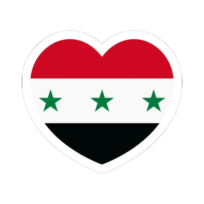 Heart Flag of Iraq 1963-1991 and Syria 1963-1972 - STICKER Vinyl Kiss-Cut Decal 4 Inch White - The Sticker Space