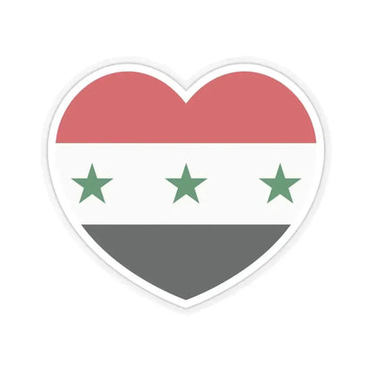 Heart Flag of Iraq 1963-1991 and Syria 1963-1972 - STICKER Vinyl Kiss-Cut Decal 6 Inch Transparent - The Sticker Space