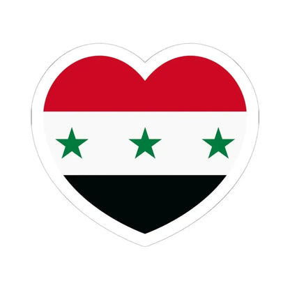 Heart Flag of Iraq 1963-1991 and Syria 1963-1972 - STICKER Vinyl Kiss-Cut Decal 6 Inch White - The Sticker Space