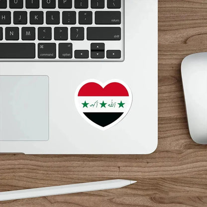 Heart Flag of Iraq 1991-2004 - STICKER Vinyl Die-Cut Decal - The Sticker Space