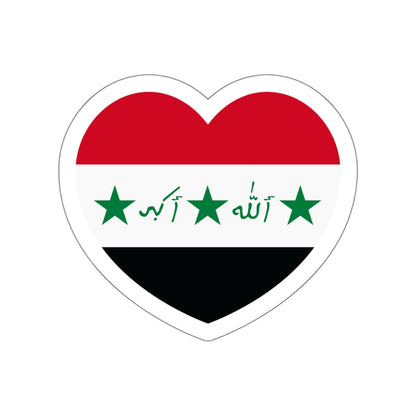 Heart Flag of Iraq 1991-2004 - STICKER Vinyl Die-Cut Decal-White-The Sticker Space