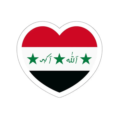 Heart Flag of Iraq 1991-2004 - STICKER Vinyl Die-Cut Decal White Die-Cut 4 Inch - The Sticker Space