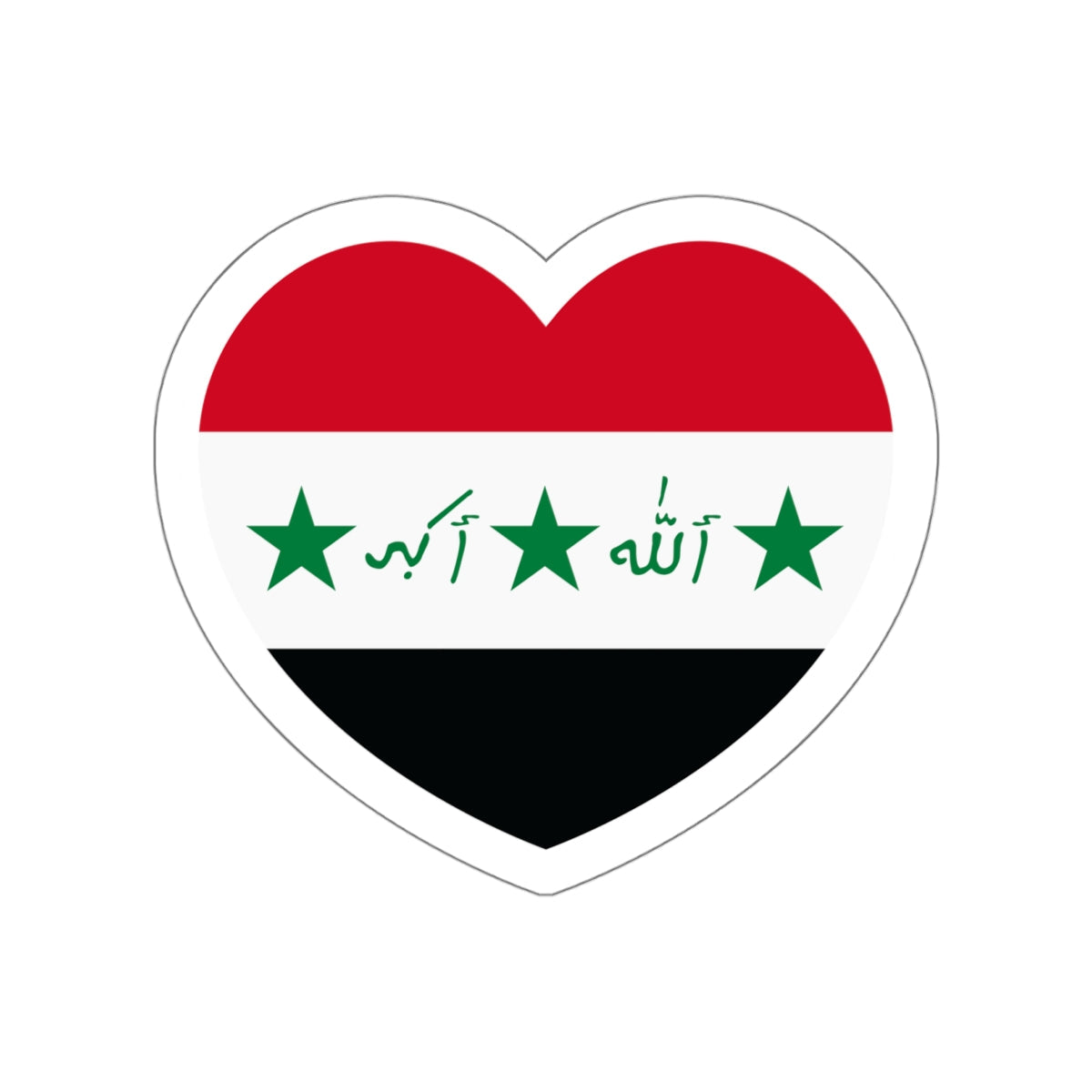 Heart Flag of Iraq 1991-2004 - STICKER Vinyl Die-Cut Decal-White-The Sticker Space