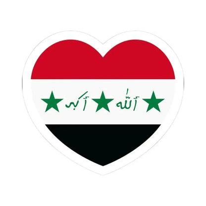 Heart Flag of Iraq 1991-2004 - STICKER Vinyl Kiss-Cut Decal 3 Inch White - The Sticker Space