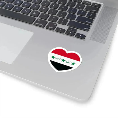 Heart Flag of Iraq 1991-2004 - STICKER Vinyl Kiss-Cut Decal - The Sticker Space
