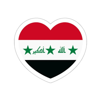 Heart Flag of Iraq 2004-2008 - STICKER Vinyl Die-Cut Decal White Die-Cut 2 Inch - The Sticker Space