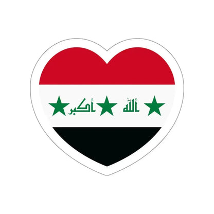 Heart Flag of Iraq 2004-2008 - STICKER Vinyl Die-Cut Decal White Die-Cut 3 Inch - The Sticker Space
