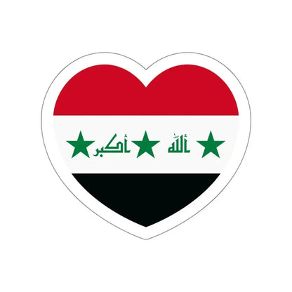 Heart Flag of Iraq 2004-2008 - STICKER Vinyl Die-Cut Decal White Die-Cut 5 Inch - The Sticker Space