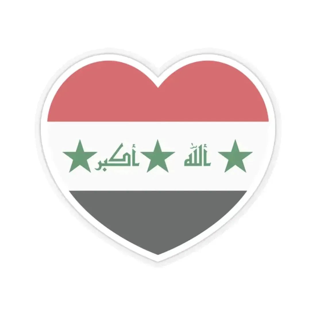 Heart Flag of Iraq 2004-2008 - STICKER Vinyl Kiss-Cut Decal 2 Inch Transparent - The Sticker Space