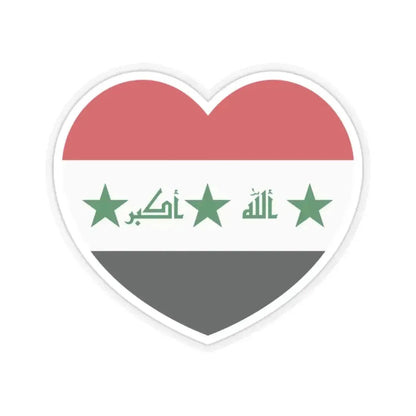 Heart Flag of Iraq 2004-2008 - STICKER Vinyl Kiss-Cut Decal 2 Inch Transparent - The Sticker Space