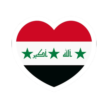 Heart Flag of Iraq 2004-2008 - STICKER Vinyl Kiss-Cut Decal 2 Inch White - The Sticker Space