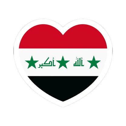 Heart Flag of Iraq 2004-2008 - STICKER Vinyl Kiss-Cut Decal 3 Inch White - The Sticker Space