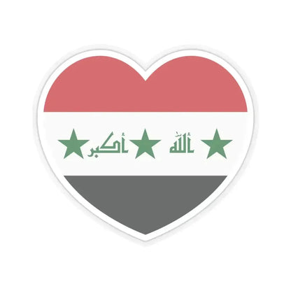 Heart Flag of Iraq 2004-2008 - STICKER Vinyl Kiss-Cut Decal 4 Inch Transparent - The Sticker Space