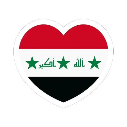 Heart Flag of Iraq 2004-2008 - STICKER Vinyl Kiss-Cut Decal 4 Inch White - The Sticker Space