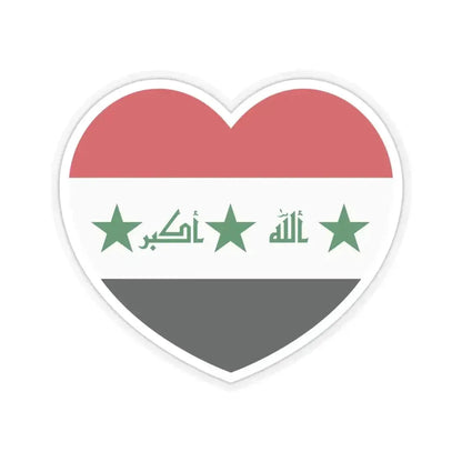 Heart Flag of Iraq 2004-2008 - STICKER Vinyl Kiss-Cut Decal 6 Inch Transparent - The Sticker Space