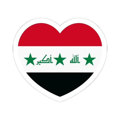 Heart Flag of Iraq 2004-2008 - STICKER Vinyl Kiss-Cut Decal 6 Inch White - The Sticker Space