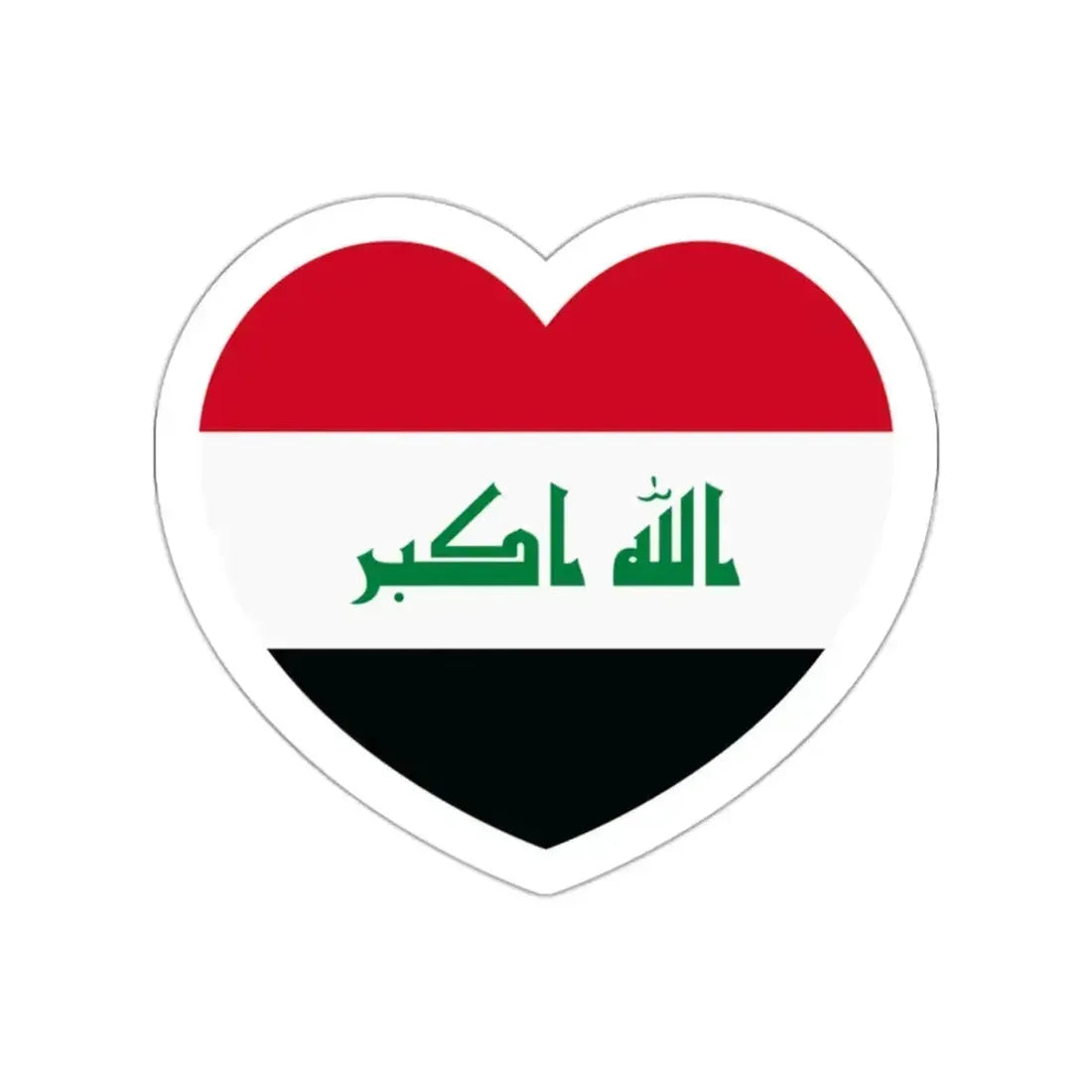 Heart Flag of Iraq - STICKER Vinyl Die-Cut Decal White Die-Cut 2 Inch - The Sticker Space