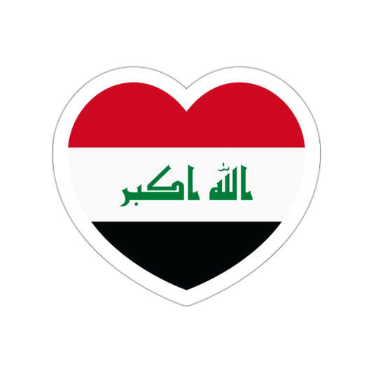 Heart Flag of Iraq - STICKER Vinyl Die-Cut Decal-White-The Sticker Space