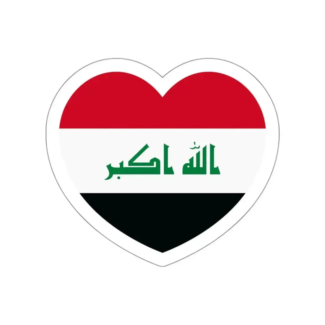 Heart Flag of Iraq - STICKER Vinyl Die-Cut Decal White Die-Cut 3 Inch - The Sticker Space