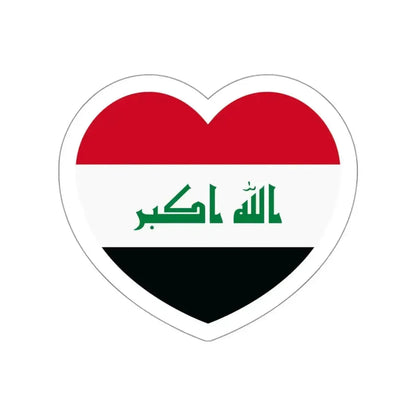 Heart Flag of Iraq - STICKER Vinyl Die-Cut Decal White Die-Cut 3 Inch - The Sticker Space