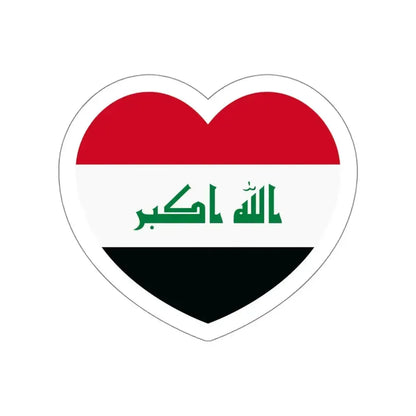 Heart Flag of Iraq - STICKER Vinyl Die-Cut Decal White Die-Cut 5 Inch - The Sticker Space