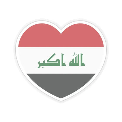 Heart Flag of Iraq - STICKER Vinyl Kiss-Cut Decal 2 Inch Transparent - The Sticker Space