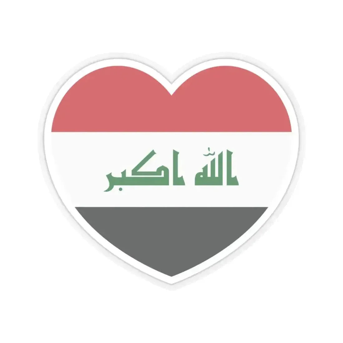 Heart Flag of Iraq - STICKER Vinyl Kiss-Cut Decal 3 Inch Transparent - The Sticker Space