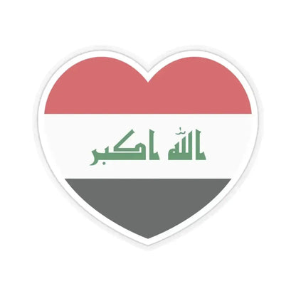 Heart Flag of Iraq - STICKER Vinyl Kiss-Cut Decal 3 Inch Transparent - The Sticker Space